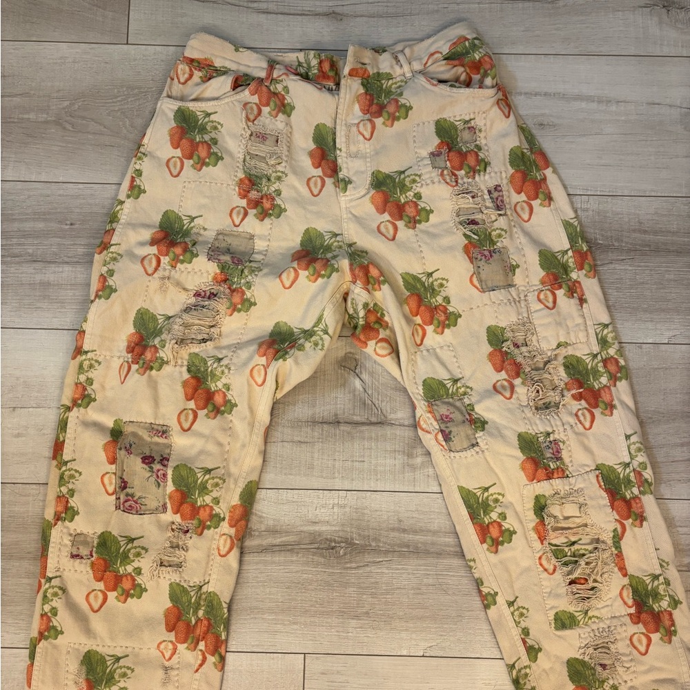 Magnolia Pearl Cream Strawberry Patchwork Pants